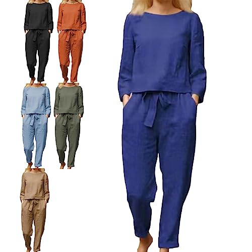 Ausla Outfit für Damen Hosenanzüge Elegant Zweiteiler Outfit Set Jogginganzug Sport Set (XXL) von Ausla