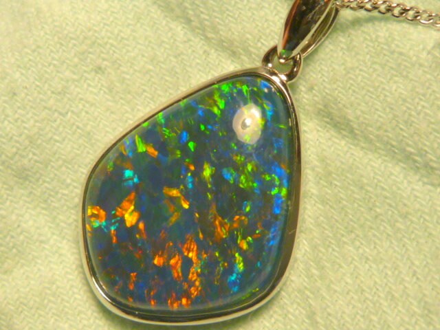 Opal Anhänger Sterling Silber 19 X 15 Mm Free Form "A Grade" Triplet Artikel 170738 von AussieGemOpals