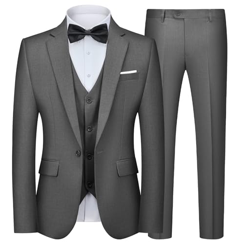 Autsel Anzug Herren 3 Teilig Slim Fit Anzüge Business Herrenanzug Hochzeit 3-Teilig Sakko Hose Weste Dunkelgrau XXL Autsel Anzug Herren 3 Teilig Slim Fit Anzüge Business Herrenanzug Hochzeit 3-Teilig Sakko Hose Weste Dunkelgrau XXL von Autsel