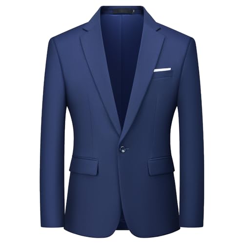 Autsel Sakko Herren Slim Fit Sportlich Herren Anzugjacke Business Blazer für Hochzeit Freizeit EIN Knopf Marineblau L Autsel Sakko Herren Slim Fit Sportlich Herren Anzugjacke Business Blazer für Hochzeit Freizeit EIN Knopf Marineblau L von Autsel