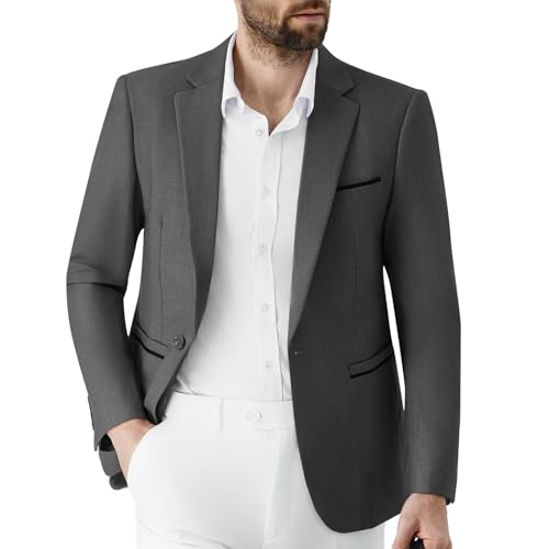 Autsel Sakko Herren Sportlich Slim Fit Herren Anzugjacke Hochzeit Blazer Business EIN Knopf für Freizeit Dunkelgrau XXL Autsel Sakko Herren Sportlich Slim Fit Herren Anzugjacke Hochzeit Blazer Business EIN Knopf für Freizeit Dunkelgrau XXL von Autsel