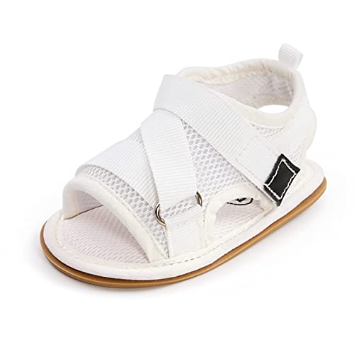 Auxm Baby Sandalen für 0-18 Monate, Unisex-Kinder Sandalen Mädchen Jungen Kindersandale Babyschuhe mit Gummi Anti-Rutsch Flach Casual von Auxm