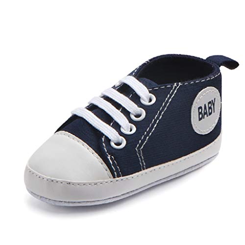 Babyschuhe Auxma Baby Schuhe Sneakers aus Leinwand mit weichen und rutschfesten Sohle Für 3-6 6-12 12-18 Monat (12-18 M, Blau) von Unbekannt