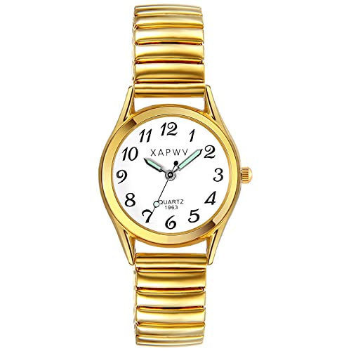 Avaner Modische Damenuhr Armbanduhr mit Starkes Elastisches Band Rundes Quadratisches Zifferblatt Analog Ultra-dünne Quarzuhr mit Leuchtzeiger Damen Armbanduhr für Frauen Als Geschenk von Avaner