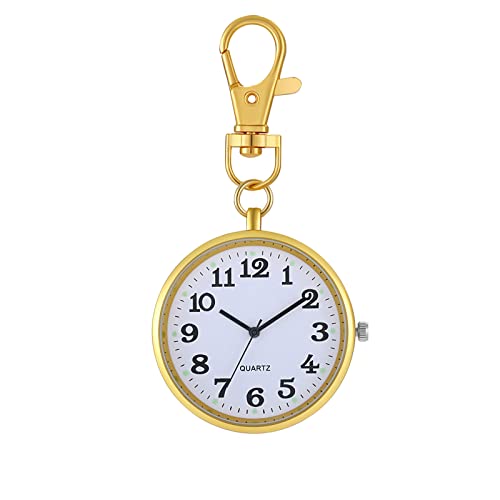 Avaner Taschenuhr mit großes Zifferblatt Rucksack Schlüsselanhänger Uhr Schwesternuhren mit Clip Pocket Watch für Damen Herren Jungen Mädchen von Avaner