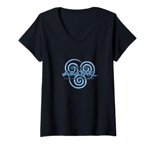 Damen Avatar The Last Airbender Water Tribe Symbolic Mandala T-Shirt mit V-Ausschnitt Damen Avatar The Last Airbender Water Tribe Symbolic Mandala T-Shirt mit V-Ausschnitt von Avatar: The Last Airbender