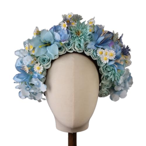 Buntes Blumen-Stirnband, Krone, Haarkranz, Hochzeit, Party, Kostüm, Kopfschmuck für Braut, Damen, Mädchen, Strand, Haarschmuck, Frühlingsblumen-Haarbänder von Avejjbaey