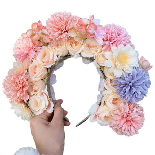 Doppelseitiges Blumen-Stirnband, Mexika-Stoff, Blumen-Haarband, modisch, für Damen, Braut, Haar-Accessoire, Brautgirlanden, Haar-Accessoire von Avejjbaey