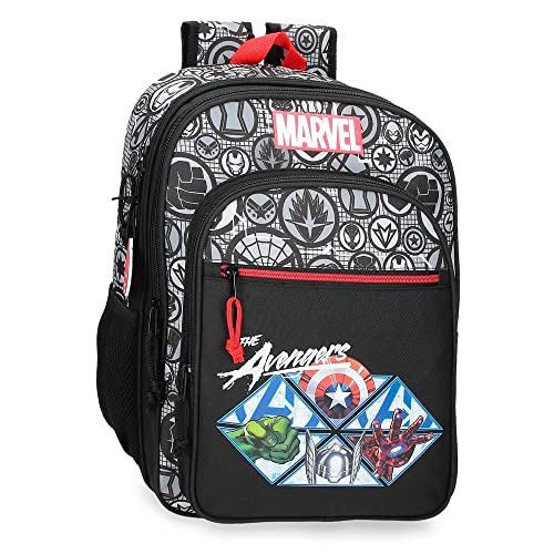 Marvel Avengers The Avengers Heroes Schwarz Wanderrucksack 25x32x12 cm Polyester 9,6L von Roll Road