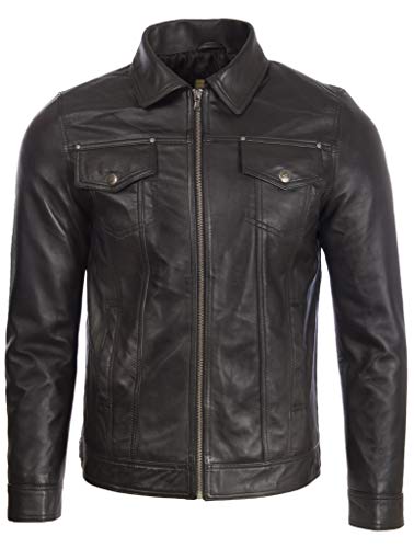 Aviatrix Herren Echtleder klassische Mode Harrington Jacke (AGQ5) von Aviatrix