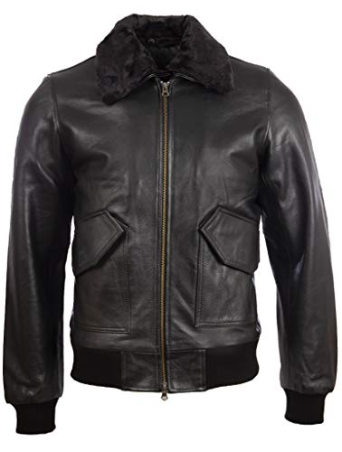 Aviatrix Herren Echtleder Rindsleder Pilot Aviator Mode Bomberjacke (6KT4) von Aviatrix