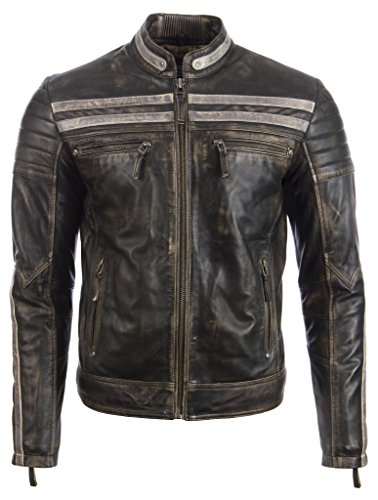 Aviatrix Herren Ultra Stilvoll Hochwertig Echtes Leder Retro Mode Jacke (4W9C) von Aviatrix