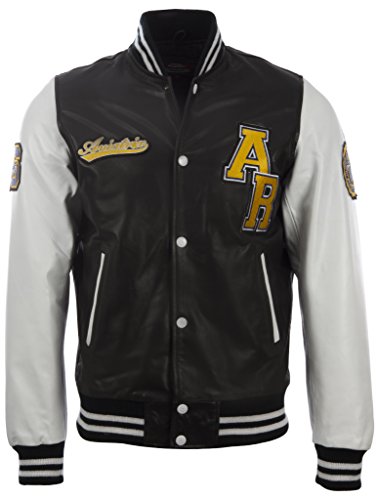 Aviatrix Herren echtes Leder Letterman Baseball-Jacke (VZH7) von Aviatrix