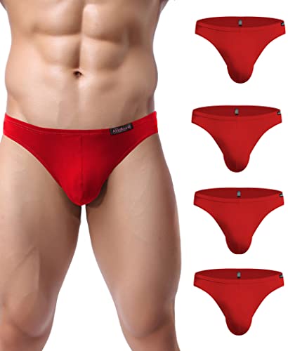 Avidlove Herren Unterwäsche 4er Pack, Slips Micro Modal - seidenweich Unterhose, 4 X Rot, L von Avidlove