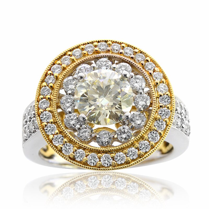 2.80 Ct.tw. Diamant 18K Zweifarbig Gold Ring von AvitalandCoJewelry