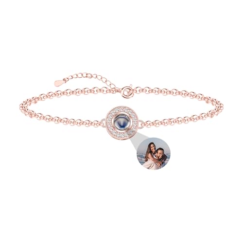 Personalisiertes Projektionsarmband mit Bild im Inneren, individuelles Foto-Armband, Kreis-Anhänger, Gedenkschmuck, Geburtstag, Weihnachten, Valentinstag, Geschenk für Frauen, Mutter, Ehefrau, 15+4cm Personalisiertes Projektionsarmband mit Bild im Inneren, individuelles Foto-Armband, Kreis-Anhänger, Gedenkschmuck, Geburtstag, Weihnachten, Valentinstag, Geschenk für Frauen, Mutter, Ehefrau, 15+4cm von AwayHome