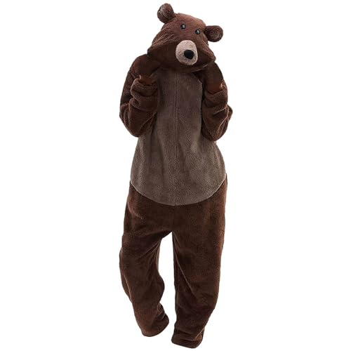 Awrvia Black Friday Angebote 2023 Jumpsuit Damen Große Größe Overall Teddy Fleece Einteiler Onesie Lang Bequemer Pyjama Flauschig Plüsch Hausanzug Anzug Warm Schlafanzug Flauschig von Awrvia