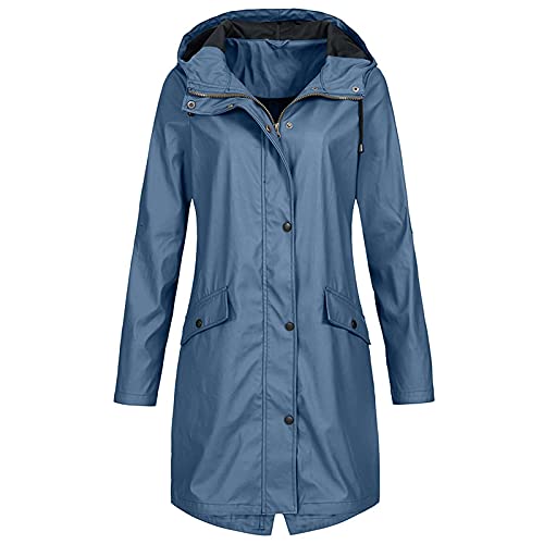 Awrvia Damen Regenjacke Wasserdichte Outdoorjacke mit Kordelzug Übergangsjacke Fitness Softshelljacke Einfarbiges Reißverschluss Sportshirt Hochwertige Dünne Funktionsjacke Wärmer Steppjacke von Awrvia