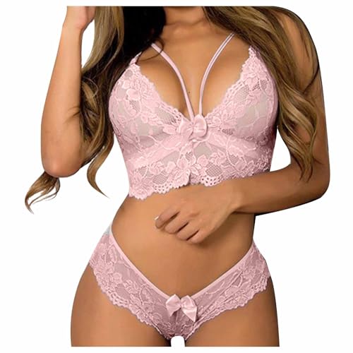 Awrvia Premium Marken Dessous Damen Sexy Unterwäsche Push Up Spitzen-BH und Höschen Verstellbar Riemen 2-teiliges Set Erotisch Tüll Transparent Lingerie Hohe Taille Zweiteiliges von Awrvia