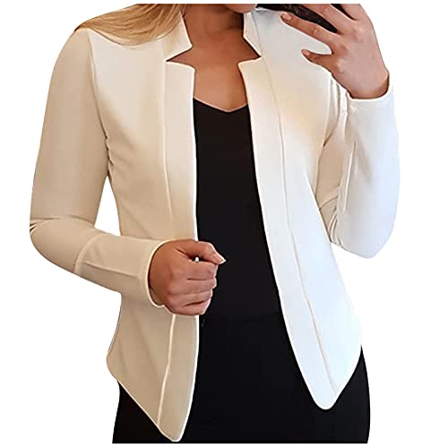 Blazer Damen Elegant Solid Winterjacke Arbeit Büro Übergangsjacke Bequeme Sweatblazer Hochzeit Große Größen Festliche Jacke Retro Baumwolle Winterjacke Temperament Rave Mantel von Awrvia