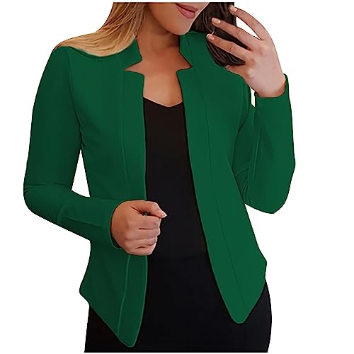 Blazer für Damen Kurze Büro Jacke Sportlich Modern Anzüge Bolero Langarm Oberteil Elegant Revers Mantel Einfarbig Slim Fit Sakko Geschäft Freizeitmantel Wärmer Festliche Outwear von Awrvia