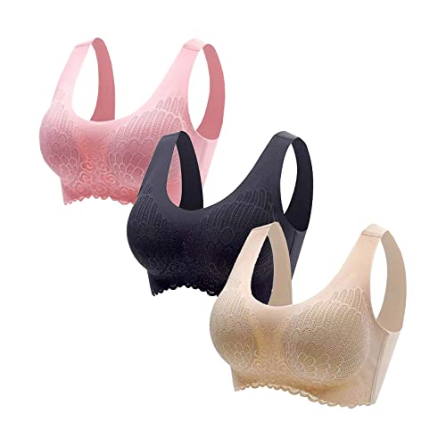 Bustier Damen ohne Bügel Push up Crop Top Sexy Bustier Spitze Bra Set Sport BH für Alltag Yoga Bralette Fitness Elegant Bustier Herausnehmbare Einlagen Kleidung Bequemer Bralette von Awrvia