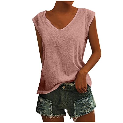 Tank Top Damen Sexy Oberteile Sommermode Rundhals Bluse Ärmellose T Shirt Elegant Slim Fit Laufweste Strandtunika Leichtes Trägershirt Einfarbig Basic Freizeitshirt Luftig Süße Westen von Awrvia