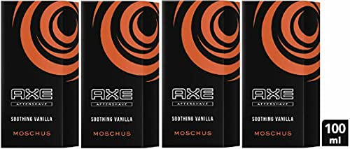 AXE Aftershave Moschus, After Shave Balsam Lotion Männer Men Herren für gepflegte Haut mit langanhaltendem Duft, Rasierwasser spendet Feuchtigkeit, pflegt die Haut nach der Rasur 4x 100ml von Axe