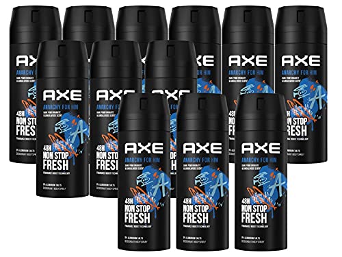 AXE Anarchy for Him Bodyspray im 12er Set, Deo ohne Aluminium 12x 150ml Deodorant Deospray Body Spray for Men Männer Herren Männerdeo (12 Produkte) von Axe
