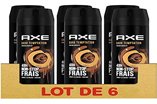 AXE Deodorant für Herren, Spray, Dark Temptation, 48 Stunden nicht Stop Frisch, Schokoladenduft (6 x 200 ml) von Axe
