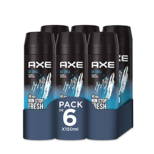 Axe Bodyspray Ice Chill Deodorant für Herren, 150 ml, 6 Stück von Axe