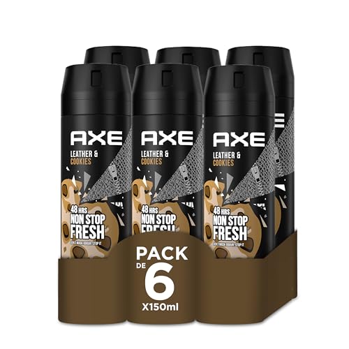 Axe Bodyspray Leather & Cookies Deodorant für Herren, 150 ml, 6 Stück von Axe