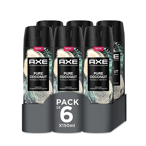 Axe Pure Coconut Premium Deodorant Spray für Herren, 6 x 150 ml von Axe