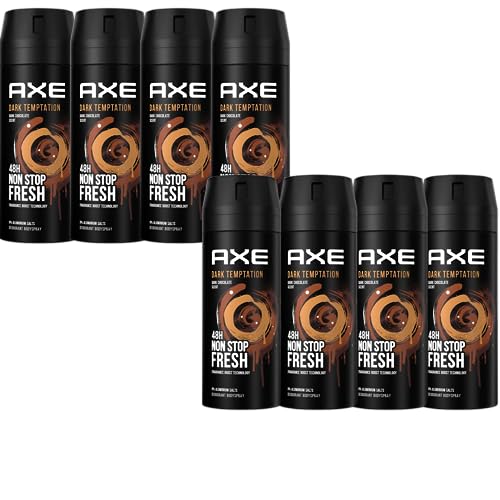 Deo Axe Dark Temptation 8 x 150ml Deospray Deodorant Bodyspray Herren von Axe