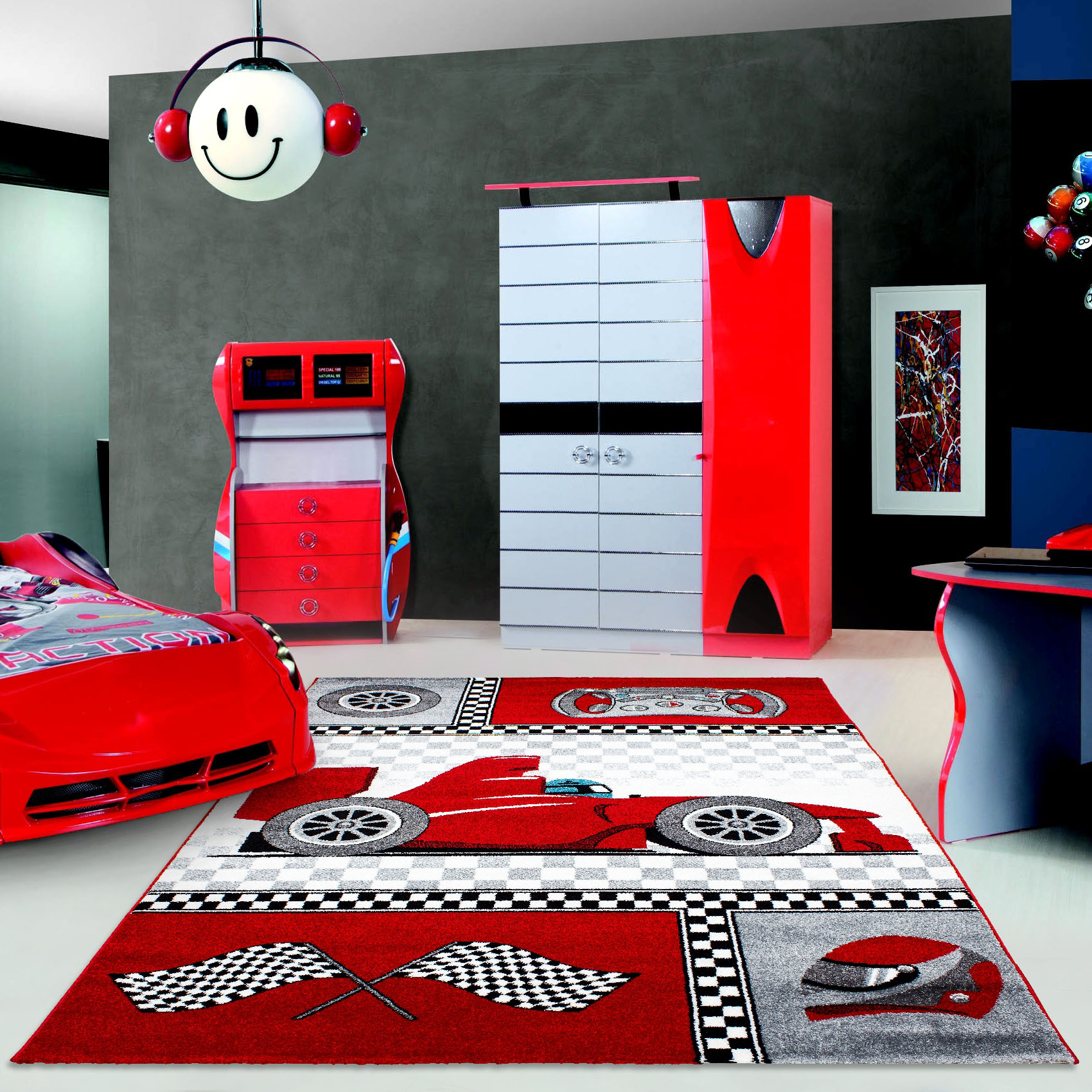 Ayyildiz Teppiche Kinderteppich "Kids 460", rechteckig, 12 mm Höhe, Kurzflor, Motiv Rennwagen, Auto, Spielteppich Ayyildiz Teppiche Kinderteppich "Kids 460", rechteckig, 12 mm Höhe, Kurzflor, Motiv Rennwagen, Auto, Spielteppich von Ayyildiz Teppiche