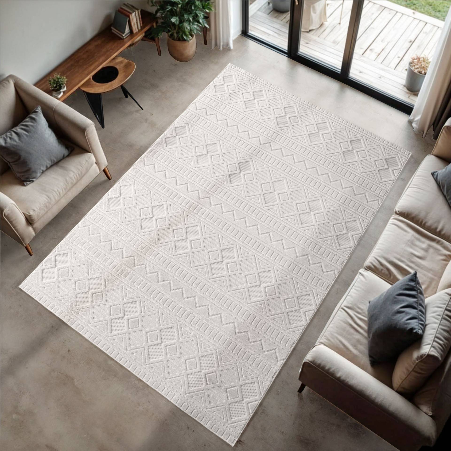 Ayyildiz Teppiche Teppich "DOHA 1652", rechteckig, 4 mm Höhe, Läufer, 3D Hoch-Tief-Effekt, weicher Kurzflor, In- und Outdoor Ayyildiz Teppiche Teppich "DOHA 1652", rechteckig, 4 mm Höhe, Läufer, 3D Hoch-Tief-Effekt, weicher Kurzflor, In- und Outdoor von Ayyildiz Teppiche