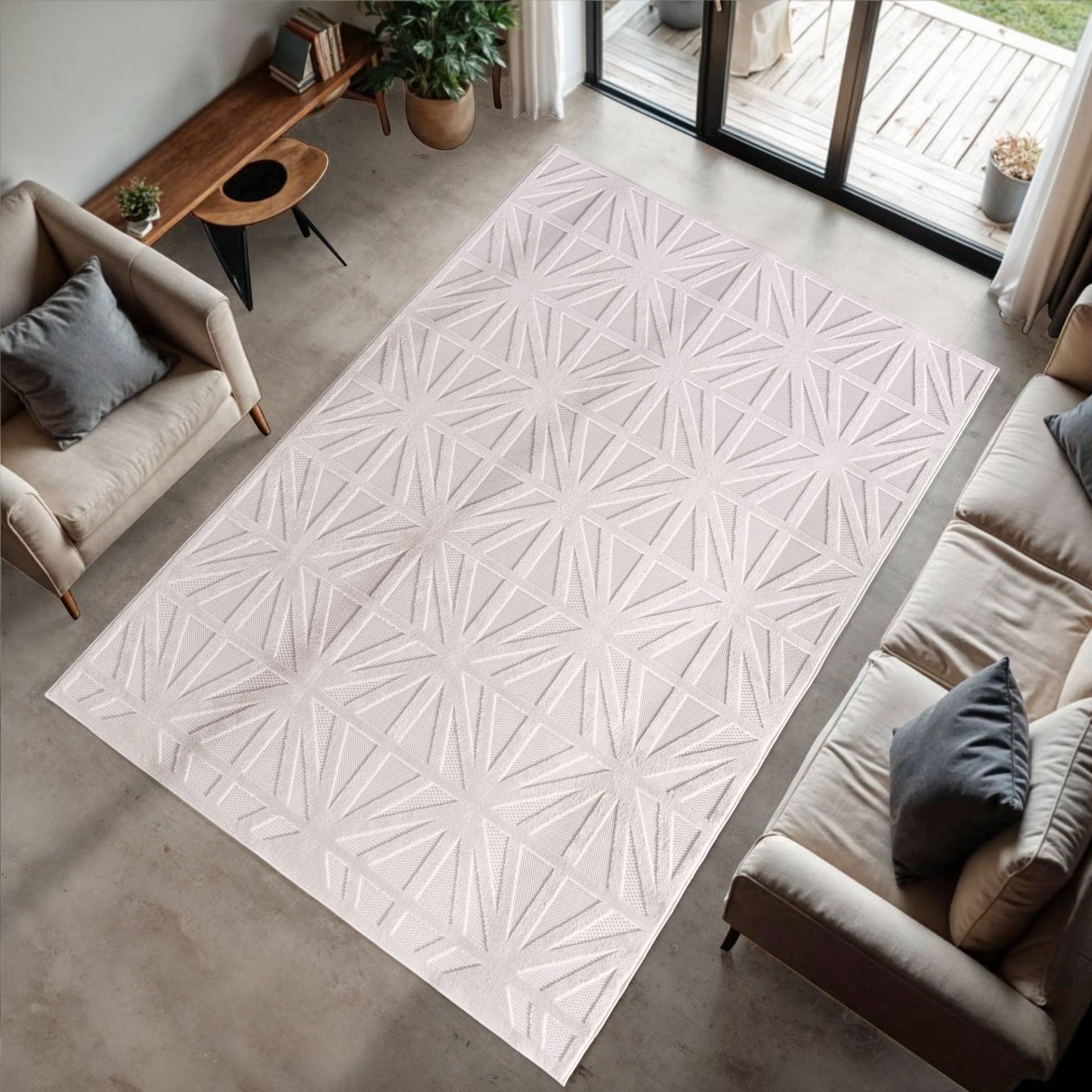 Ayyildiz Teppiche Teppich "DOHA 1655", rechteckig, 4 mm Höhe, Läufer, 3D Hoch-Tief-Effekt, weicher Kurzflor, In- und Outdoor Ayyildiz Teppiche Teppich "DOHA 1655", rechteckig, 4 mm Höhe, Läufer, 3D Hoch-Tief-Effekt, weicher Kurzflor, In- und Outdoor von Ayyildiz Teppiche