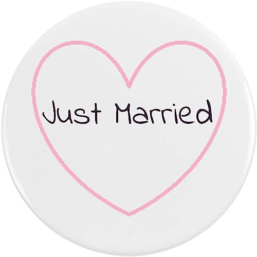 2 x 38mm 'Just Married' Pin Knopf-Abzeichen (BB00106601) von Azeeda