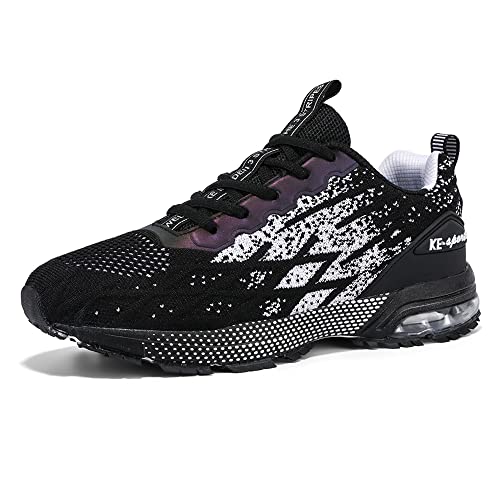 Azooken Herren Damen Sportschuhe Laufschuhe Joggingschuhe Tennisschuhe Leichte Fitness Mesh Sneaker Straßenlaufschuhe Outdoor Gym Schuhe（9079-Black White45） von Azooken