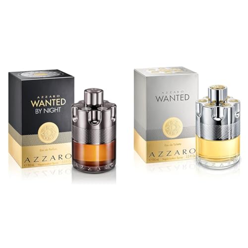 Azzaro Wanted By Night, Parfüm für Herren, Eau de Parfum, Orientalisch und holziger Duft, 100 ml & Wanted, Parfüm für Herren, Eau de Toilette, Holziger und würziger Duft, 100 ml von Azzaro