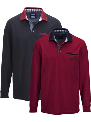 BABISTA Herren Doppelpack Langarm-Poloshirt Stiluno rot 50 von BABISTA