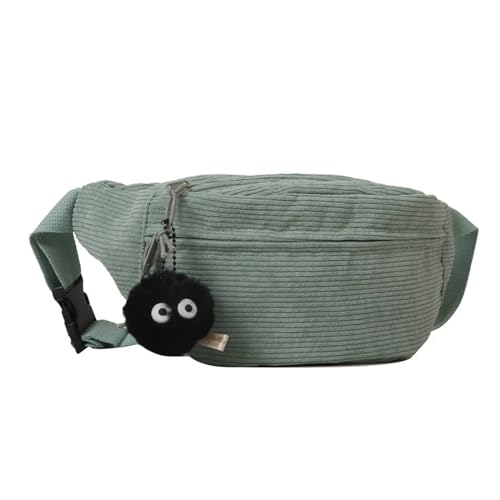 BABYVIVA 2023 Gürteltasche für Damen, Cord-Bauchtasche, großes Fassungsvermögen, einfarbig, Gürteltasche, Brusttasche für Mädchen, vielseitige Umhängetasche, grün, As shown in the picture (error von BABYVIVA