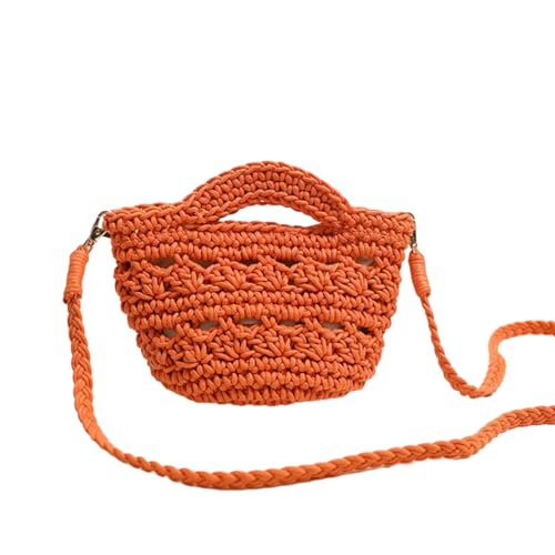 BABYVIVA 2024 gewebte Umhängetasche aus Baumwolle, für Urlaub, Strand, modisch, hohl, für Mädchen, Damen, Reisetasche, vielseitige Handtasche, Orange, As shown in the picture (error 1-3cm) von BABYVIVA