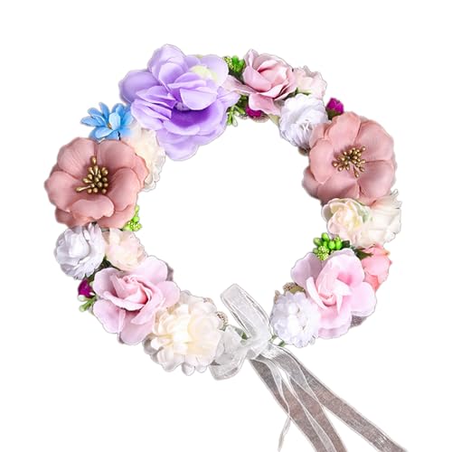 BABYVIVA Haarband mit Blumen-Haarreifen für Damen, Braut, Blumenkrone für Hochzeit, Party, Zubehör, Blumengirlanden, Krone, Haarkranz, Blumenstirnbänder von BABYVIVA