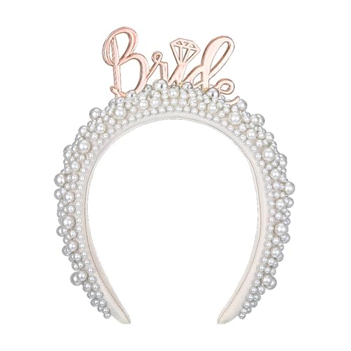 BABYVIVA Haarband mit künstlichen Perlen, Stirnband für Hochzeit, Party, eleganter Haarreif für Frauen, Brautparty, Geschenk, Junggesellinnenabschied, Kopfbedeckung von BABYVIVA