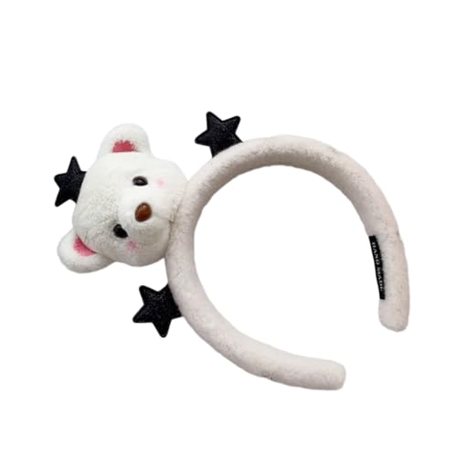 BABYVIVA Haarband mit niedlichem gefülltem Bärenform, für Damen, Spa, Waschen, Gesicht, Make-up, Hautpflege, Stirnband für Fotografie, Halloween, Haarband von BABYVIVA