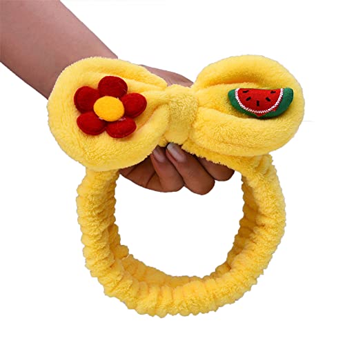 BABYVIVA Haarring, elastisch, pelzig, Plüschschleifen für Kopfwickel, Schleife, Stirnbänder, Make-up, Kopfbedeckung, niedliche Blume, Wassermelone von BABYVIVA