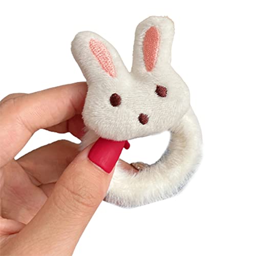 BABYVIVA Haarring für Mädchen, Cartoon-Hase, Pferdeschwanz-Halter, schöne Bärenohren, elastisches Plüsch-Gummiband, süße Haargummis von BABYVIVA