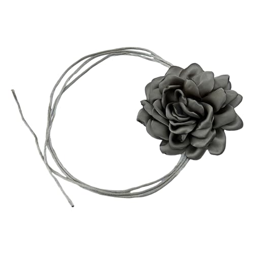 BABYVIVA Halsketten für Damen, stilvolle Rosenblüten-Halskette, Simulationsblumen-Halskette, für Damen und Mädchen, Schlüsselbeinkette, auffälliges Choker-Accessoire, 10 cm, Stoffkunst von BABYVIVA