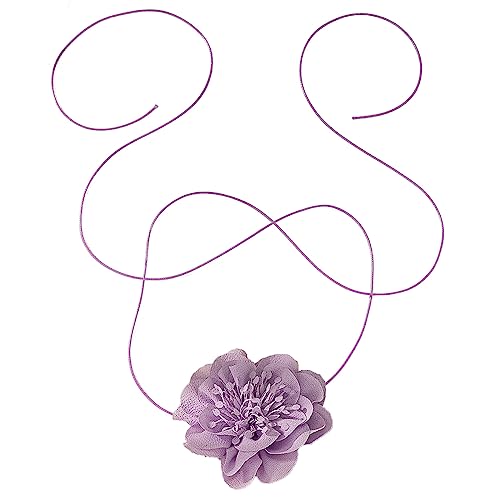 BABYVIVA Halsketten für Frauen, Blumenriemen, Choker, Blumen-Krawatte, Halsketten, Stoff, künstliche Blume, Choker, Stoff-Zubehör für Frauen und Mädchen, As shown in the figure, Stoff von BABYVIVA